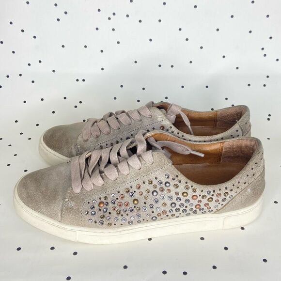 🤎FRYE🤎 ivy deco stud low Deborah sneaker new with box size 9,5 rivets - Picture 10 of 16